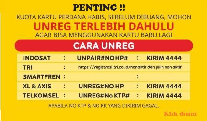 Kumpulan Unreg kartu Prabayar sudah di registrasi SitusNoka