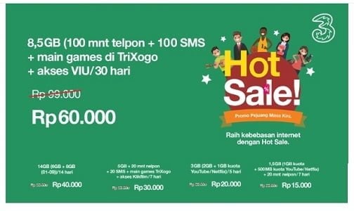 Paket Internet Tri Unlimited 2019